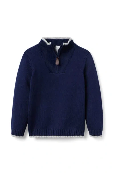Janie And Jack Babies'  The Half Zip Sweater In Blue
