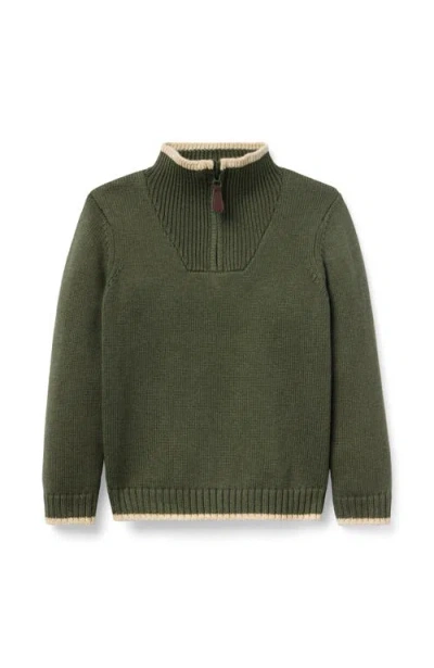 Janie And Jack Babies'  The Half-zip Sweater In Green