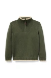 Janie And Jack The Half-zip Sweater In Green