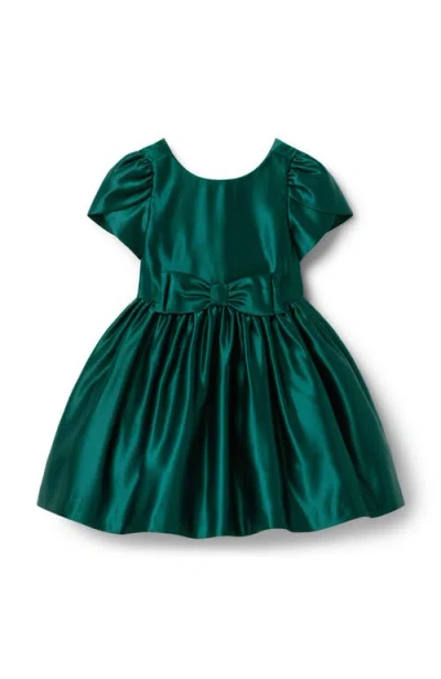 Janie And Jack Babies'  The Holiday Bow Dress In Green