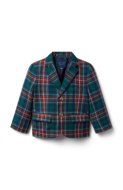 Janie And Jack Kids'  The Holiday Tartan Blazer In Green