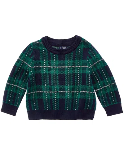Janie And Jack The Holiday Tartan Sweater In Green