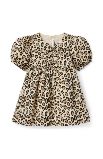 Janie And Jack Babies'  The Leopard Bow Dress In Animal Print