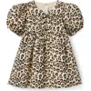 Janie And Jack The Leopard Bow Dress In Brown