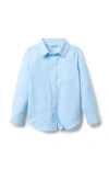 Janie And Jack Babies'  The Linen-cotton Shirt In Blue