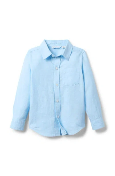 Janie And Jack Babies'  The Linen-cotton Shirt In Blue