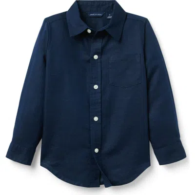 Janie And Jack Kids'  The Linen-cotton Shirt In Blue