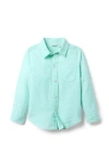 Janie And Jack Babies'  The Linen-cotton Shirt In Blue