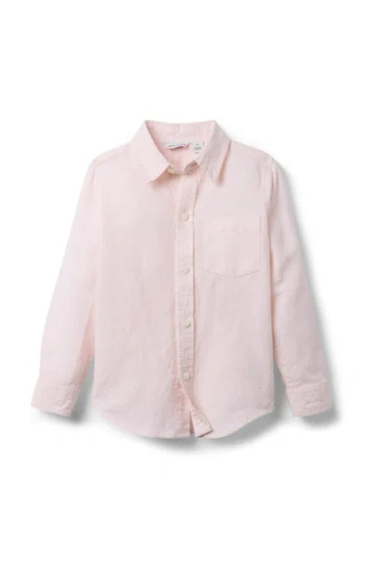 Janie And Jack Babies'  The Linen-cotton Shirt In Pink