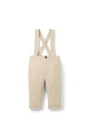 Janie And Jack Babies'  The Linen-cotton Suspender Pant In Beige