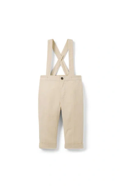 Janie And Jack Babies'  The Linen-cotton Suspender Pant In Beige