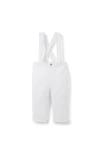 Janie And Jack The Linen-cotton Suspender Pant In White