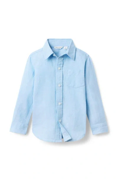 Janie And Jack Kids'  The Linen-cotton Shirt In Blue