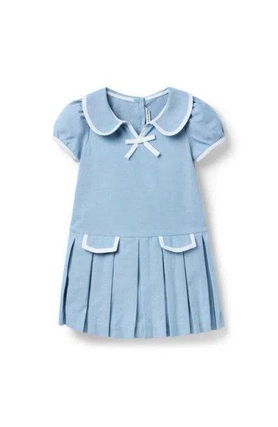 Janie And Jack Babies'  The Oxford Pleated Dress In Blue