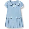 Janie And Jack The Oxford Pleated Dress In Blue