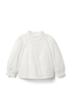 Janie And Jack The Pintuck Lace Top In White