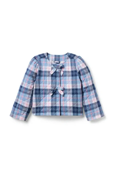 Janie And Jack Babies'  The Plaid Bow Jacket In Blue