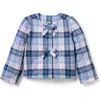 Janie And Jack The Plaid Bow Jacket In Blue
