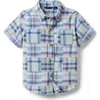 Janie And Jack The Plaid Patchwork Shirt In Blue
