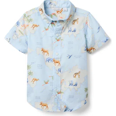 Janie And Jack Babies'  The Poplin Shirt In Blue