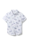 Janie And Jack Kids'  The Poplin Shirt In Bunny Friends