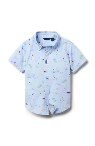 Janie And Jack Babies'  The Poplin Shirt In Blue