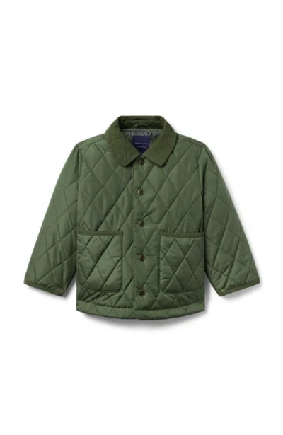 Janie And Jack Kids'  The Quilted Jacket In Green