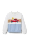 Janie And Jack The Race Car Sweater In White