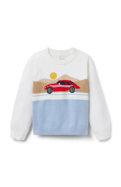 Janie And Jack Kids'  The Race Car Sweater In White