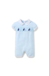 Janie And Jack The Sailboat Striped Romper In Blue