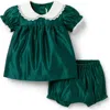 Janie And Jack The Satin Collared Matching Baby Set In Green