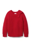 Janie And Jack The Shoulder Bow Sweater In Red