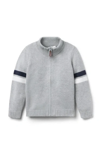 Janie And Jack Kids'  The Stripe Sweater Jacket In Gray