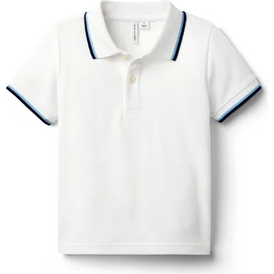 Janie And Jack Kids'  The Stripe Trim Polo In White