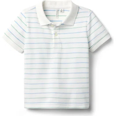 Janie And Jack Kids'  The Striped Pique Polo In White
