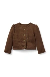 Janie And Jack The Sueded Puff Sleeve Jacket In Brown