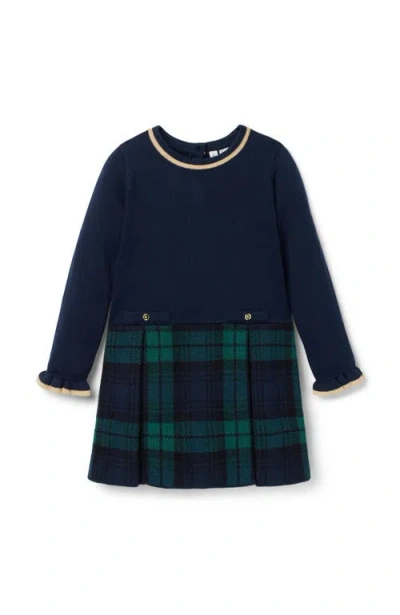 Janie And Jack Babies'  The Tartan Sweater Dress In Blue