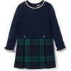 Janie And Jack The Tartan Sweater Dress In Blue