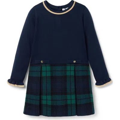 Janie And Jack Kids'  The Tartan Sweater Dress In Blue