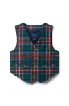 Janie And Jack The Tartan Vest In Green