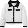 Janie And Jack The Textured Collared Cardigan In White