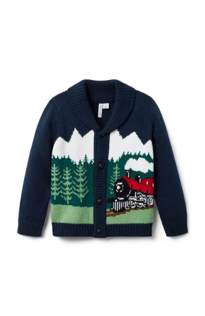Janie And Jack Kids'  The Train Cardigan In Multi