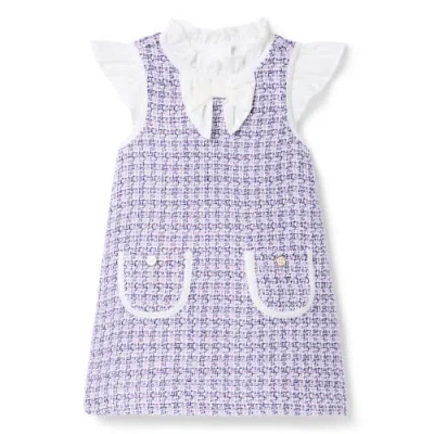 Janie And Jack Babies'  The Tweed Bow Dress In Purple