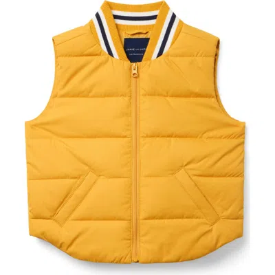 Janie And Jack Kids'  The Varsity Puffer Vest In Yellow