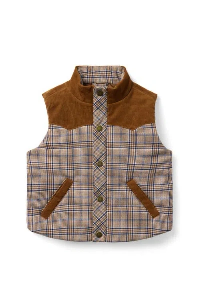 Janie And Jack Babies'  The Western Plaid Vest In Brown