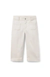 Janie And Jack The Wide Leg Twill Pant In White
