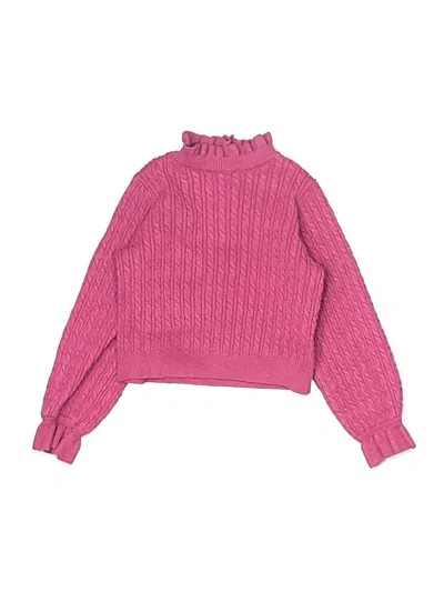 Pre-owned Janie And Jack Kids' Turtleneck Sweater In Pink