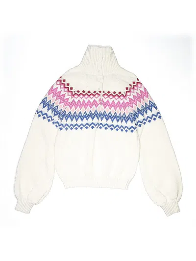 Pre-owned Janie And Jack Kids' Turtleneck Sweater In White