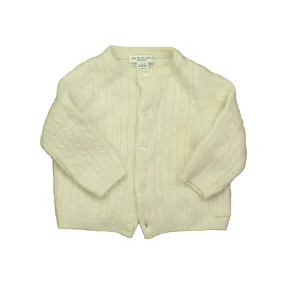 Janie And Jack Kids' Unisex Ivory Cardigan In Yellow