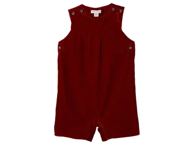 Janie And Jack Kids' Velvet Overalls (infant) Boy's Clothing Red : 0-3 Months, Polyester